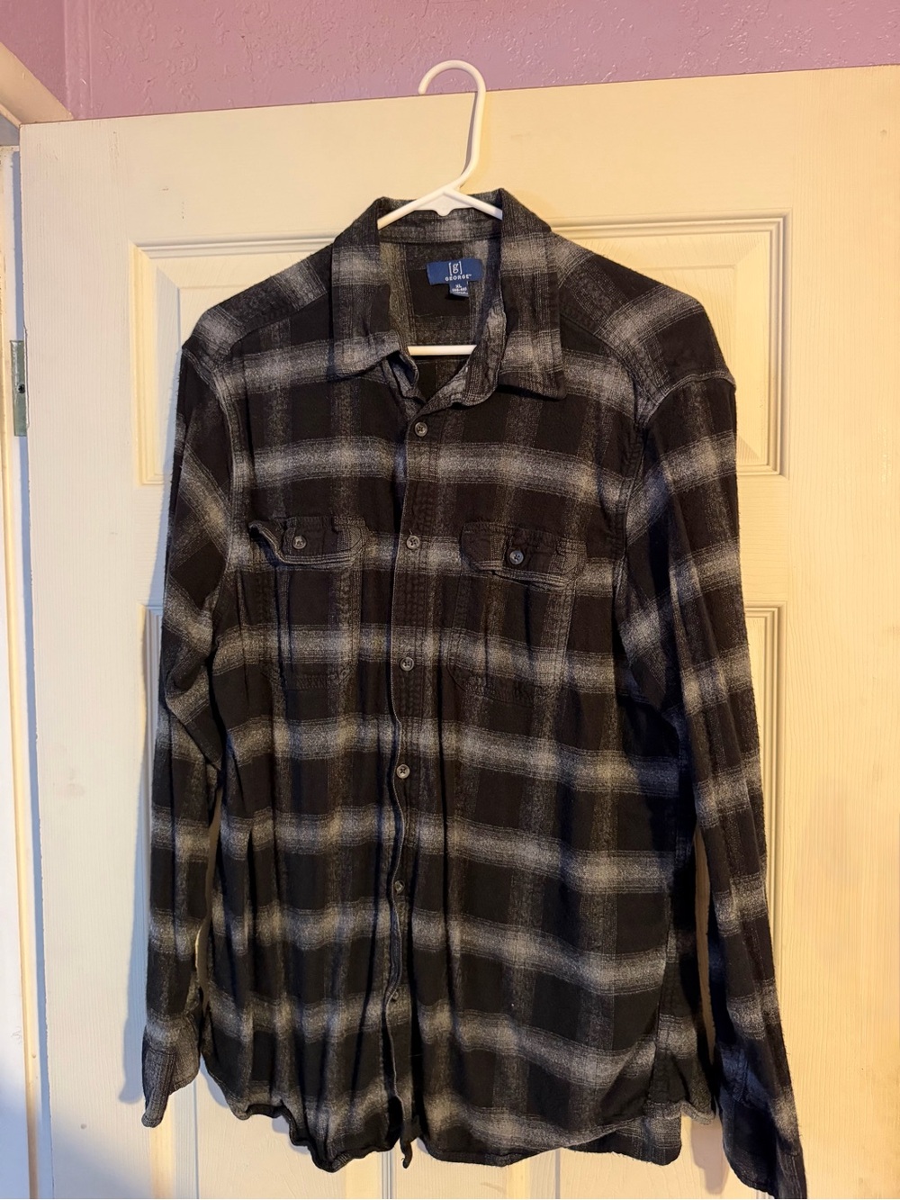 George Black & Gray Plaid Lightweight Shirt Jacket
